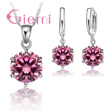 Load image into Gallery viewer, Cheapest 925 Sterling Silver Necklace Women 2019 Holiday Gift Wedding Jewelry 6 Claw Cubic Zircon Pendant Engagement
