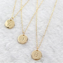 Load image into Gallery viewer, Fashion 26 Letters Pendant Necklace For Woman Cute Gold Color Sequins Alloy Round Necklace Wedding Jewelry