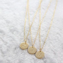 Load image into Gallery viewer, Fashion 26 Letters Pendant Necklace For Woman Cute Gold Color Sequins Alloy Round Necklace Wedding Jewelry