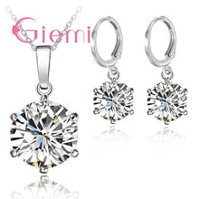 Load image into Gallery viewer, Cheapest 925 Sterling Silver Necklace Women 2019 Holiday Gift Wedding Jewelry 6 Claw Cubic Zircon Pendant Engagement