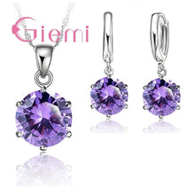 Load image into Gallery viewer, Cheapest 925 Sterling Silver Necklace Women 2019 Holiday Gift Wedding Jewelry 6 Claw Cubic Zircon Pendant Engagement
