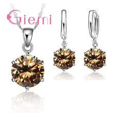 Load image into Gallery viewer, Cheapest 925 Sterling Silver Necklace Women 2019 Holiday Gift Wedding Jewelry 6 Claw Cubic Zircon Pendant Engagement