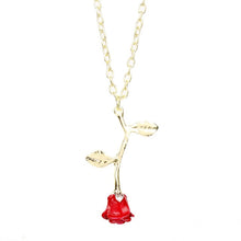 Load image into Gallery viewer, MQCHUN 3D Rose Necklace Personalized Custom Charm Necklace Final Rose Flower Beauty and the Beast Jewelry Women Girls Party Gift