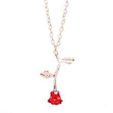 Load image into Gallery viewer, MQCHUN 3D Rose Necklace Personalized Custom Charm Necklace Final Rose Flower Beauty and the Beast Jewelry Women Girls Party Gift