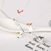 Load image into Gallery viewer, MQCHUN 3D Rose Necklace Personalized Custom Charm Necklace Final Rose Flower Beauty and the Beast Jewelry Women Girls Party Gift