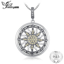Load image into Gallery viewer, JewelryPalace Celestial Sun 925 Sterling Silver Cubic Zirconia Charm Statement Pendant Necklace Women Jewelry Without a Chain
