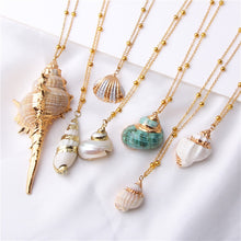 Load image into Gallery viewer, 2019 Boho Conchiglia Borsette Collana Spiaggia del Mare Borsette Pendente Della Collana Per Le Donne Collier Femme Borsette Ciprea Monili di Estate Della Boemia