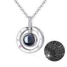 Load image into Gallery viewer, Rose Gold 100 Languages I Love You Projection Pendant Necklace for women Jewelry Love Memory Wedding Necklace Valentine's Day