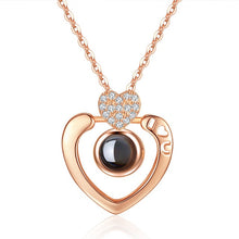 Load image into Gallery viewer, Rose Gold 100 Languages I Love You Projection Pendant Necklace for women Jewelry Love Memory Wedding Necklace Valentine's Day