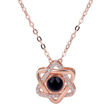 Load image into Gallery viewer, Rose Gold 100 Languages I Love You Projection Pendant Necklace for women Jewelry Love Memory Wedding Necklace Valentine's Day