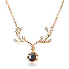 Load image into Gallery viewer, Rose Gold 100 Languages I Love You Projection Pendant Necklace for women Jewelry Love Memory Wedding Necklace Valentine's Day