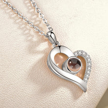 Load image into Gallery viewer, Rose Gold 100 Languages I Love You Projection Pendant Necklace for women Jewelry Love Memory Wedding Necklace Valentine's Day