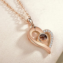 Load image into Gallery viewer, Rose Gold 100 Languages I Love You Projection Pendant Necklace for women Jewelry Love Memory Wedding Necklace Valentine's Day