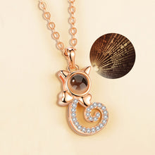 Load image into Gallery viewer, Rose Gold 100 Languages I Love You Projection Pendant Necklace for women Jewelry Love Memory Wedding Necklace Valentine's Day