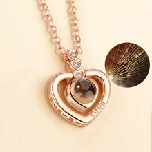 Load image into Gallery viewer, Rose Gold 100 Languages I Love You Projection Pendant Necklace for women Jewelry Love Memory Wedding Necklace Valentine's Day