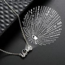 Load image into Gallery viewer, Rose Gold 100 Languages I Love You Projection Pendant Necklace for women Jewelry Love Memory Wedding Necklace Valentine's Day