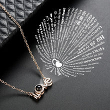 Load image into Gallery viewer, Rose Gold 100 Languages I Love You Projection Pendant Necklace for women Jewelry Love Memory Wedding Necklace Valentine's Day