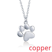Load image into Gallery viewer, BAMOER HOT SALE Silver & Gold Color Cute Animal Footprints Dog Cat Footprints Paw Necklaces Pendants Women Silver Jewelry SCN275