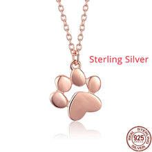 Load image into Gallery viewer, BAMOER HOT SALE Silver & Gold Color Cute Animal Footprints Dog Cat Footprints Paw Necklaces Pendants Women Silver Jewelry SCN275