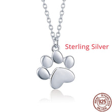 Load image into Gallery viewer, BAMOER HOT SALE Silver & Gold Color Cute Animal Footprints Dog Cat Footprints Paw Necklaces Pendants Women Silver Jewelry SCN275