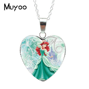 New Fashion Beautiful Princess Fashion Heart Jewelry Princess Sweet Story Heart Pendants Necklace Jewelry Gift for Girl HZ3