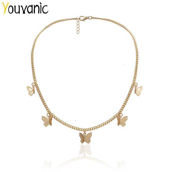 Youvanic Cute Butterfly Choker Necklace For Women Gold Chain Statement Collar Female Chocker Best Shining Jewelry in Aliexpress